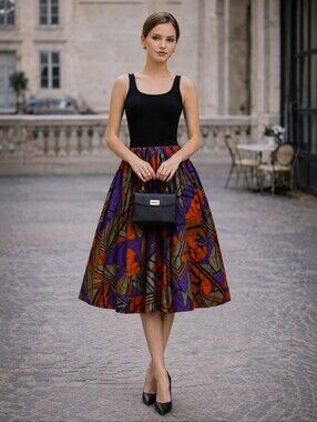 Vintage Silk Abstract Lux Skirt | Flora Kung New York